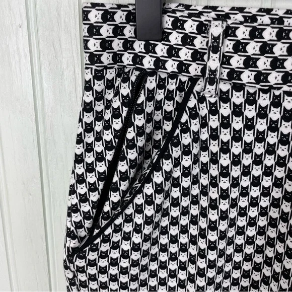 Betabrand Straight Leg Chino Dress Yoga Pants Catstooth Cat Print Size Small - Picture 5 of 9